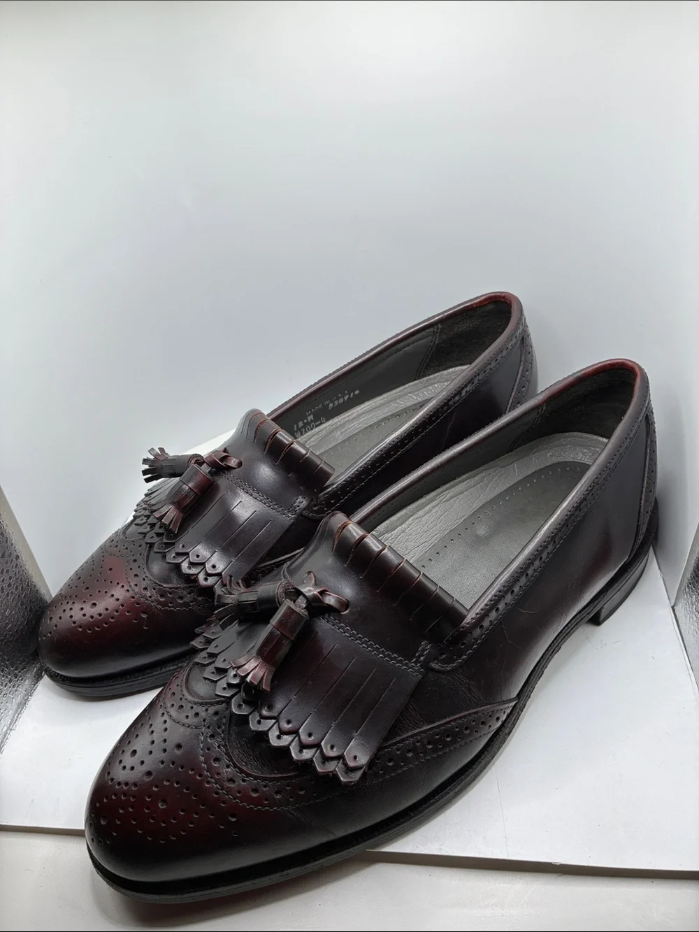 DEXTER VINTAGE LEATHER 12M BURGUNDY COMFORT/DRESS/ CLASSIC WING
